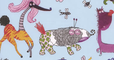 Geschenkpapier Kinder Verrückte Tiere