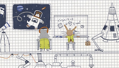 Geschenkpapier Weltraum-Hase Geschenkpapier Weltraum-Hase