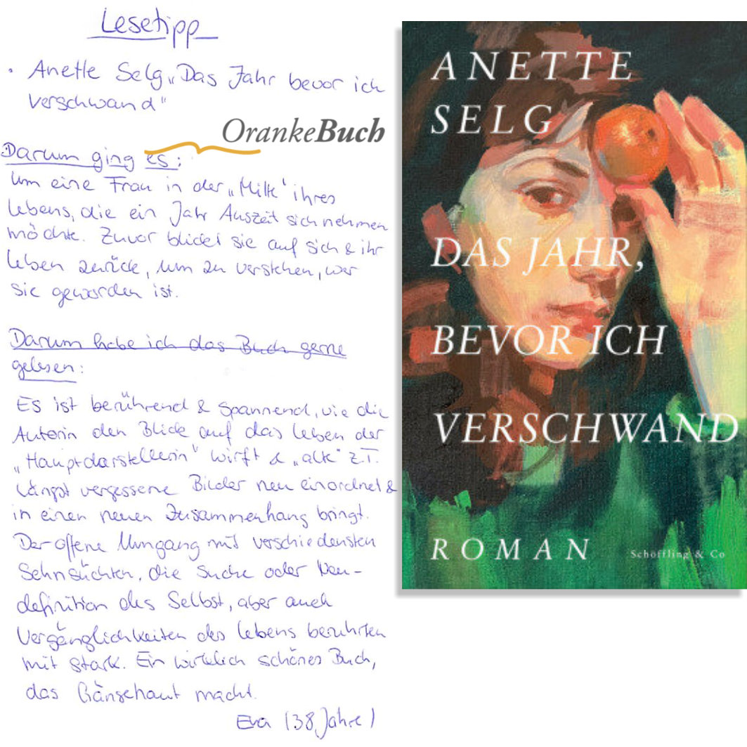 Lesetipp: Anette Selg - Das Jahr, bevor ich verschwand