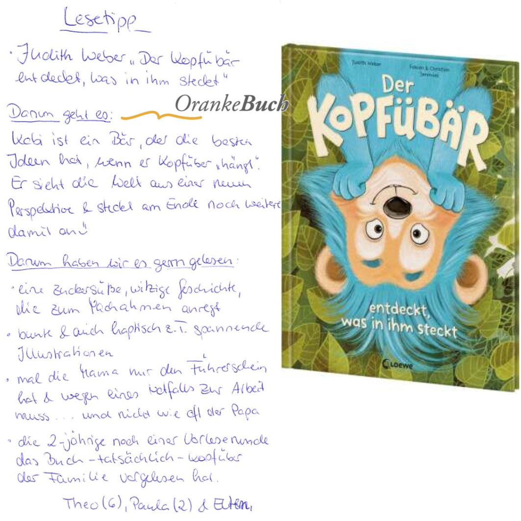 Lesetipp: Der Kopfübär entdeckt, was in ihm steckt