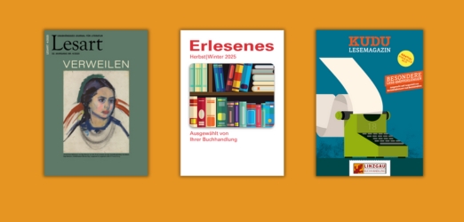 Zu sehen sind die Büchermagazine von Lesart, Erlesenes und KUDU Zu sehen sind die Büchermagazine von Lesart, Erlesenes und KUDU