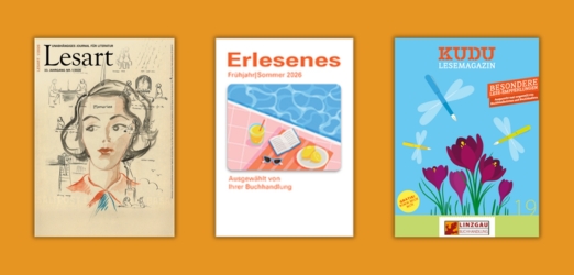 Zu sehen sind die Büchermagazine von Lesart, Erlesenes und KUDU