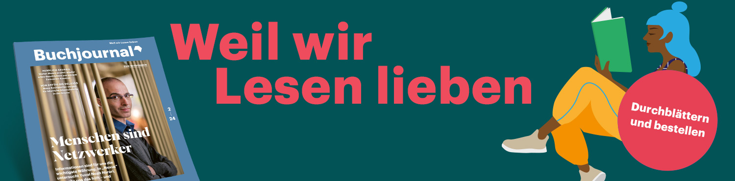 Bild mit lesender Frau, Abbildung einer Zeitschrift, Text: Weil wir lesen lieben