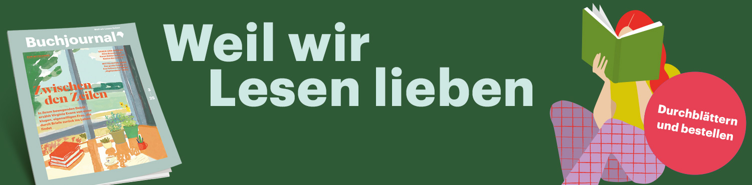 Bild mit lesender Person, Abbildung einer Zeitschrift, Text: Weil wir lesen lieben