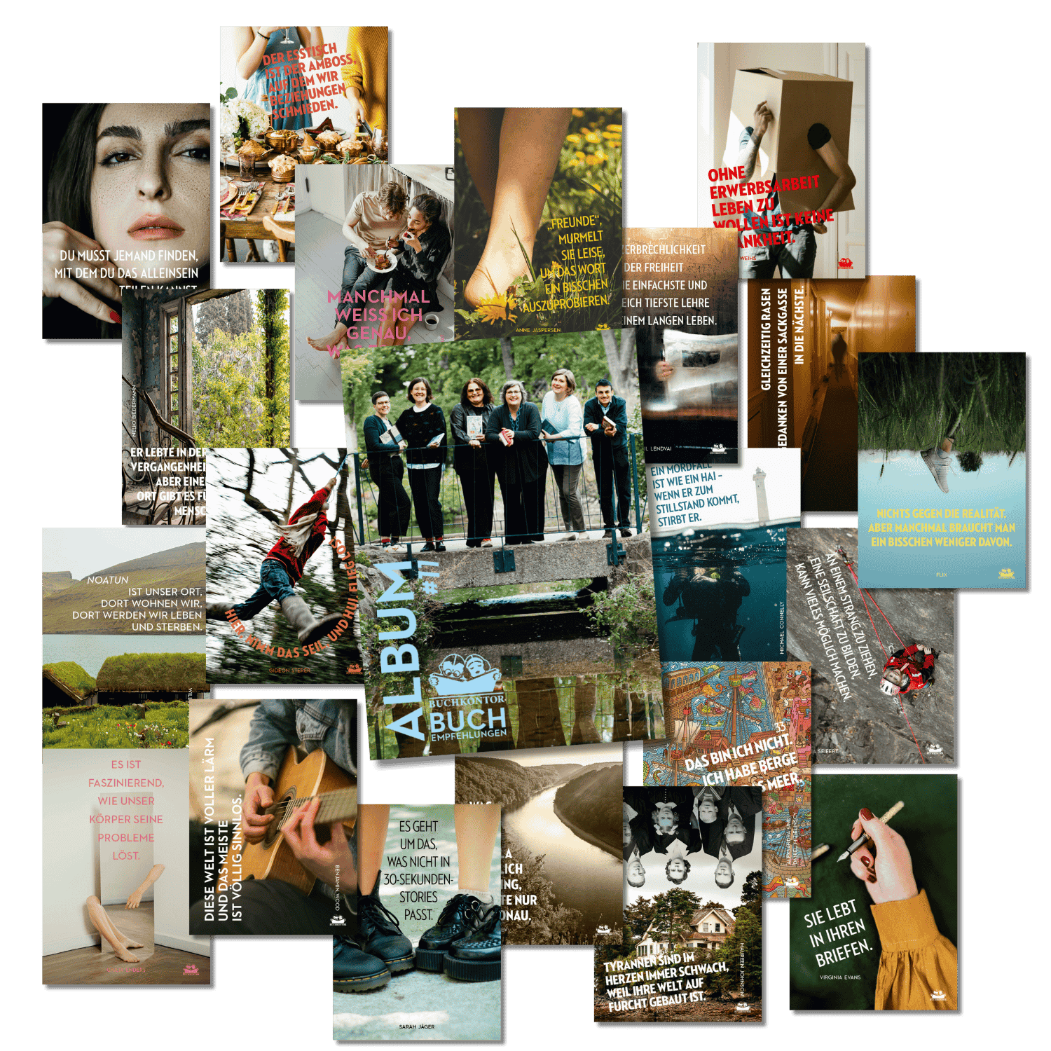 Postkarten liegen übereinander